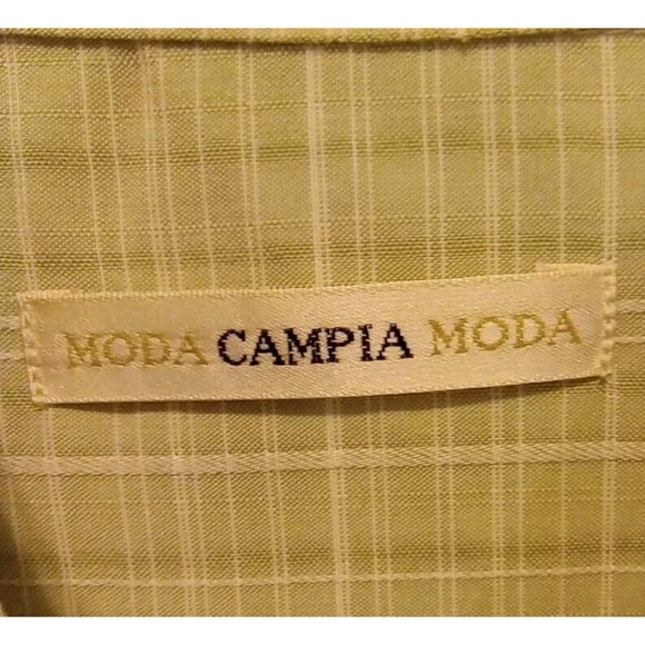👔 Moda Campia Moda Men’s L Button Front Shirt – Mint Green Plaid – Short Sleeve - Picture 4 of 8
